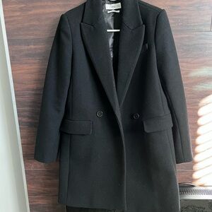 Mango Wool Blend Black Blazer Coat size S
